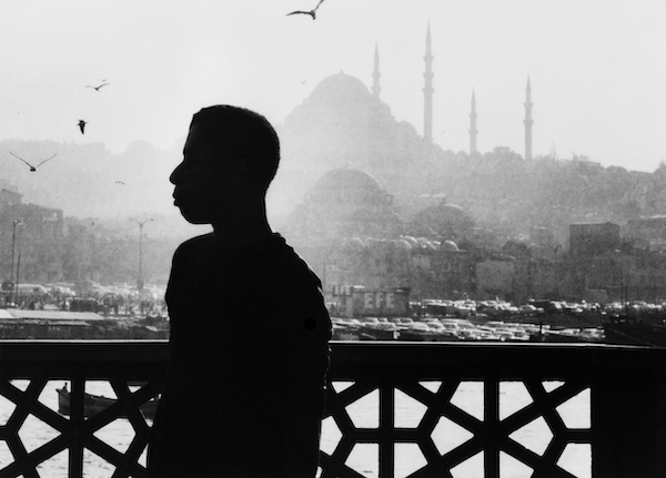 baldwin silhouette on bridge in turkey